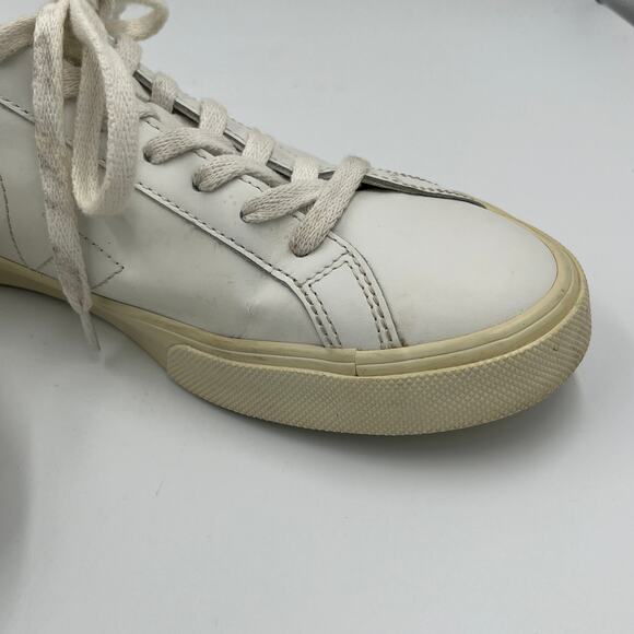 VEJA Esplar Leather Logo Sneakers White sz 10 - Picture 7 of 9